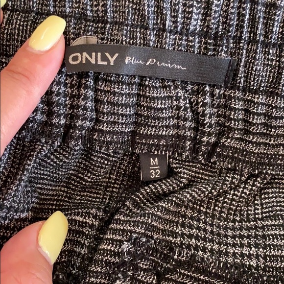 Wmns drawstring grey plaid pants sz M/32 NWOT - Picture 2 of 4